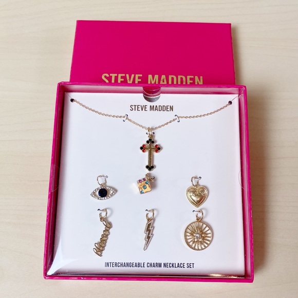 Steve Madden Interchangeable Charm Necklace Set - Picture 1 of 3